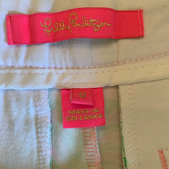 LILY PULITZER Darci Knit Scalloped Hem Shorts Pink/Green Size 0 - Picture 10 of 12